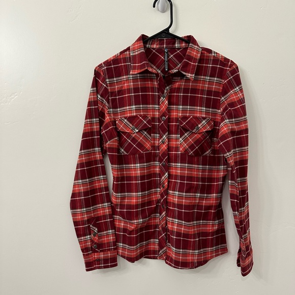 Kuhl Women's Alina Flannel Plaid Shirt Blue Depths size Medium - Picture 4 of 11